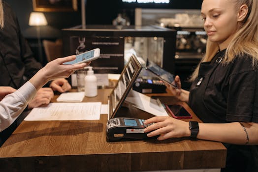 Person using smartphone for banking