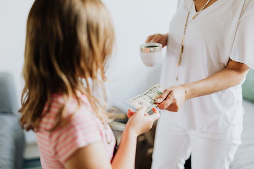 family discussing savings