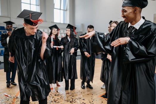 group of diverse students celebrating