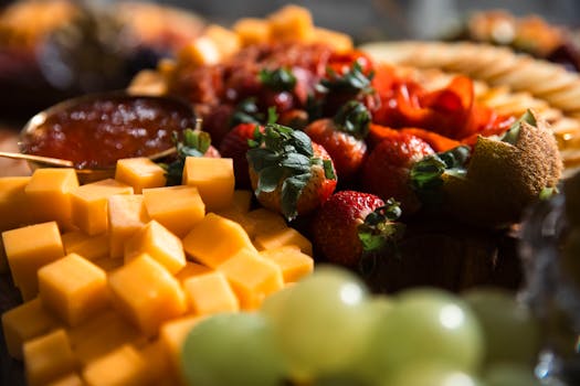 Colorful catering spread