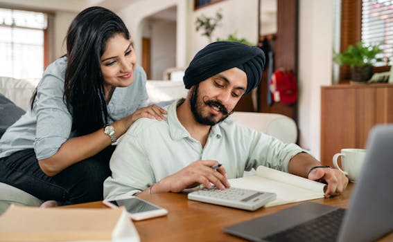 family discussing finances at home