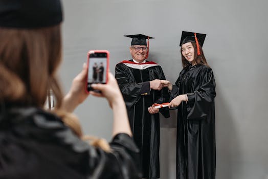 Student happily receiving financial aid award