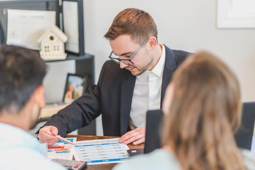 a financial advisor explaining banking concepts to newcomers