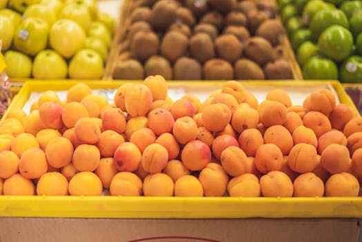 Local market with fresh produce