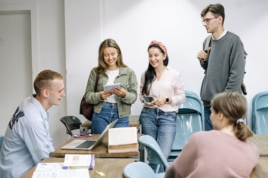 image of students studying together