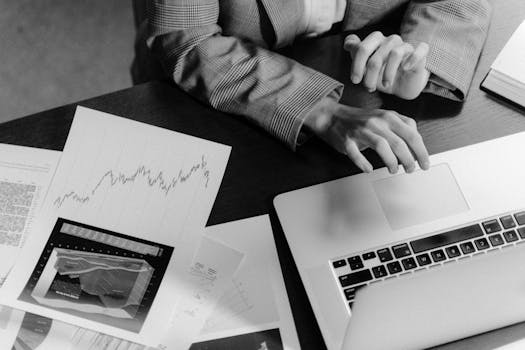 a person reading a financial report